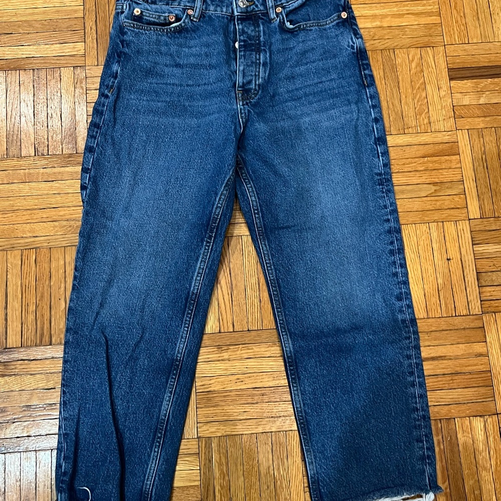 Mango Blue Straight Jeans Classic Fit